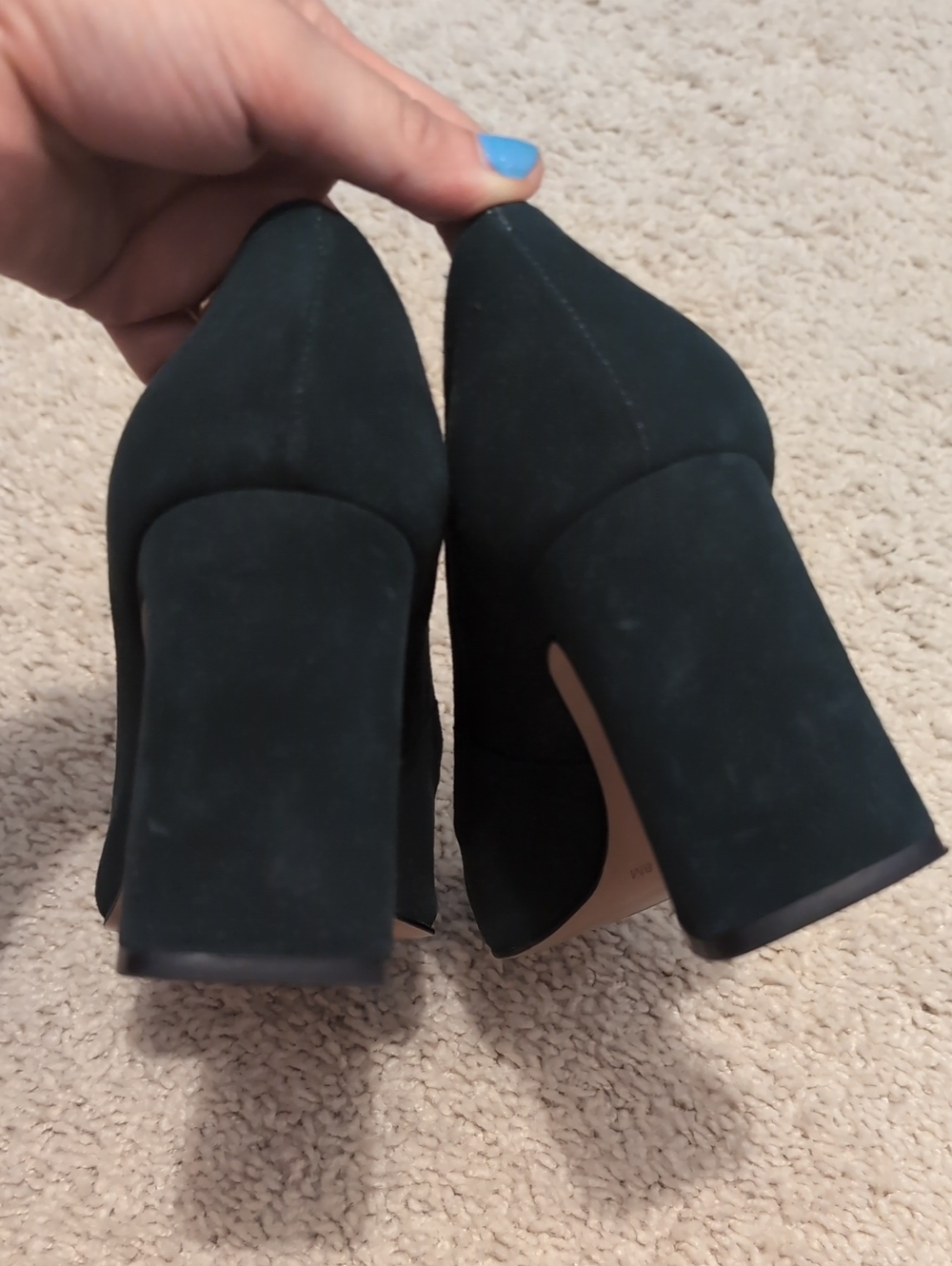 Vince Camuto Dark Teal Suede Pointed Toe 3in Heels - 8 - Picture 5 of 5